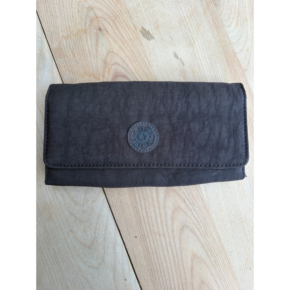 Kipling Wallet Brown Nylon Snap Closure Travel Organizer